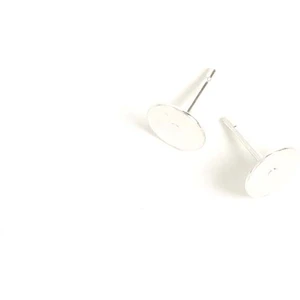 Perles Corner Clou d'oreille Plateau Rond 8 mm à coller Argenté 925 - 4 pcsVendu parscrapmalin