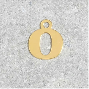 Perles Corner Pendentif Lettre O - Argent Massif 925 Doré à l'or 24KVendu parscrapmalin