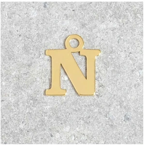 Perles Corner Pendentif Lettre N - Argent Massif 925 Doré à l'or 24KVendu parscrapmalin