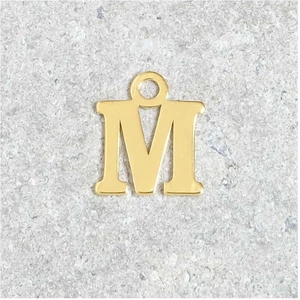 Perles Corner Pendentif Lettre M - Argent Massif 925 Doré à l'or 24KVendu parscrapmalin