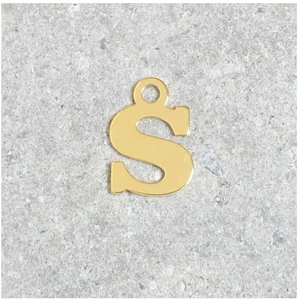 Perles Corner Pendentif Lettre S - Argent Massif 925 Doré à l'or 24KVendu parscrapmalin