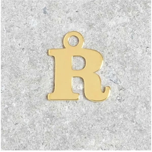 Perles Corner Pendentif Lettre R - Argent Massif 925 Doré à l'or 24KVendu parscrapmalin