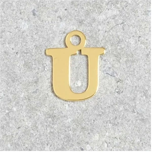 Perles Corner Pendentif Lettre U - Argent Massif 925 Doré à l'or 24KVendu parscrapmalin