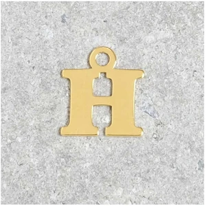 Perles Corner Pendentif Lettre H - Argent Massif 925 Doré à l'or 24KVendu parscrapmalin