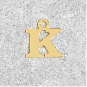 Pendentif Lettre K - Argent Massif 925 Doré à l'or 24K