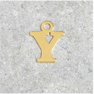 Perles Corner Pendentif Lettre Y - Argent Massif 925 Doré à l'or 24KVendu parscrapmalin