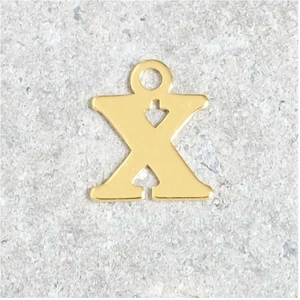 Perles Corner Pendentif Lettre X - Argent Massif 925 Doré à l'or 24KVendu parscrapmalin