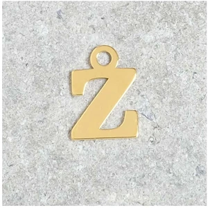 Perles Corner Pendentif Lettre Z - Argent Massif 925 Doré à l'or 24KVendu parscrapmalin
