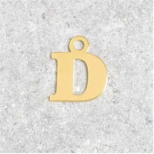 Perles Corner Pendentif Lettre D - Argent Massif 925 Doré à l'or 24KVendu parscrapmalin