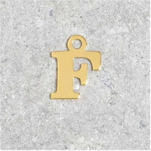 Perles Corner Pendentif Lettre F - Argent Massif 925 Doré à l'or 24KVendu parscrapmalin