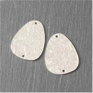 Perles Corner Connecteur Galets Texture Ardoise Argenté 925 - 2 pcsVendu parscrapmalin