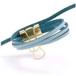 Perles Corner Lanière Cuir Plat 3 mm Bleu Clair 50 cmVendu parscrapmalin