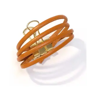 Perles Corner Lanière Cuir Plat 3 mm Camel 50 cmVendu parscrapmalin