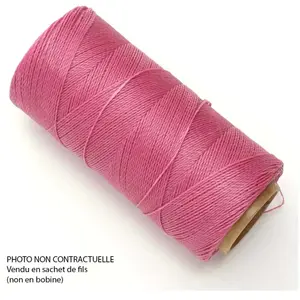Perles Corner Fil ciré Linhasita pour Micro Macramé 0,5 mm x 10 m RoseVendu parscrapmalin