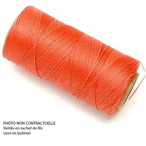 Perles Corner Fil ciré Linhasita pour Micro Macramé 0,5 mm x 10 m MandarineVendu parscrapmalin