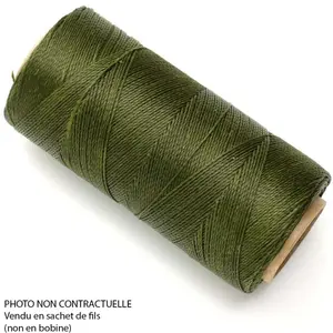 Perles Corner Fil ciré Linhasita pour Micro Macramé 0,5 mm x 10 m OliveVendu parscrapmalin
