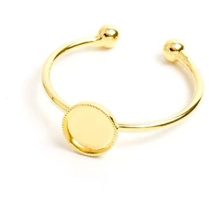 Perles Corner Bague Ajustable Pour Cabochon 6 mm - Laiton Plaqué Or 16KVendu parscrapmalin