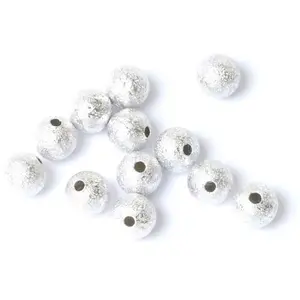 Perles Corner Perle Ronde Texturée 6 mm Argenté 925- 8 pcsVendu parscrapmalin