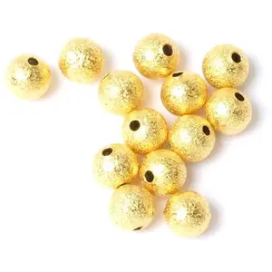 Perles Corner Perle Ronde Texturée 6 mm Doré à l'or fin 24K - 8 pcsVendu parscrapmalin