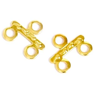 Perles Corner Connecteur Multirang 2 Anneaux Doré à l'or fin 24K - 4 pcsVendu parscrapmalin