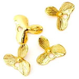 Perles Corner Pendentif Fleur Orchidée Doré à l'or fin 24K - 4 pcsVendu parscrapmalin