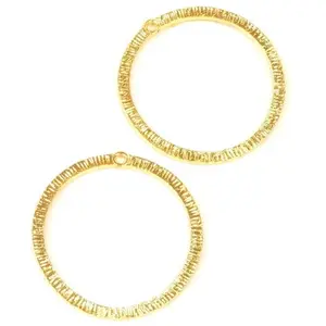 Pendentif Rond Strié Doré à l'or fin 24K - 2 pcsVendu parscrapmalin