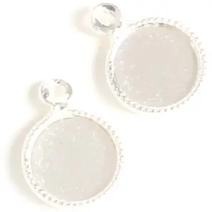 Perles Corner Pendentif Pour Cabochon Rond 8 mm Argenté 925 - 2 pcsVendu parscrapmalin