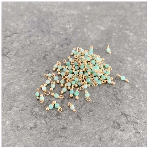 Perles Corner Perle Montée 3 mm Doré à l'or fin 24K - Amazonite - 10 pcsVendu parscrapmalin