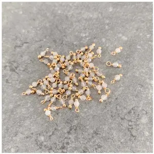 Perles Corner Perle Montée 3 mm Doré à l'or fin 24K - Labradorite - 10 pcsVendu parscrapmalin