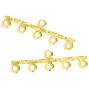 Perles Corner Connecteur Multirang 5 Anneaux Doré à l'or fin 24K - 4 pcsVendu parscrapmalin