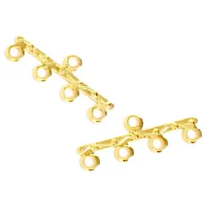 Perles Corner Connecteur Multirang 4 Anneaux Doré à l'or fin 24K - 4 pcsVendu parscrapmalin