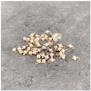 Perles Corner Perle Montée 3 mm Doré à l'or fin 24K - Nacre - 10 pcsVendu parscrapmalin