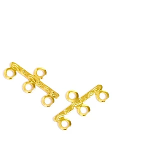 Perles Corner Connecteur Multirang 3 Anneaux Doré à l'or fin 24K - 4 pcsVendu parscrapmalin