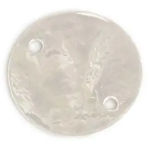 Perles Corner Connecteur Sequin Martelé Rond Argenté 925 15 mm - 2 pcs