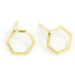 Perles Corner Clou d'oreille Hexagone Doré à l'or fin 24K - 2 pcsVendu parscrapmalin