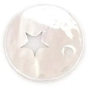 Perles Corner Pendentif Rond Martelé 10 mm Argenté 925 Étoile - 4 pcsVendu parscrapmalin