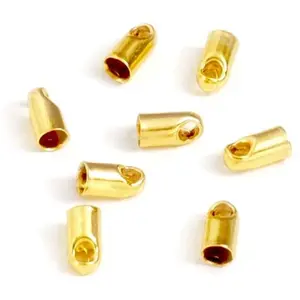 Perles Corner Embout de Cordon Rond 2 mm Doré à l'or fin 24K - 8 pcsVendu parscrapmalin