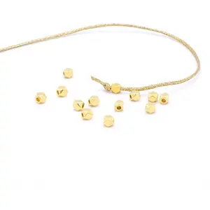 Perles Corner Perle Polygone à Facettes Doré à l'or fin 24K - 10 pcsVendu parscrapmalin