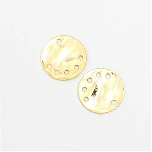 Connecteur Chandelier martelé Rond - Doré à l'or fin 24 K - 2 pcs 15 m...