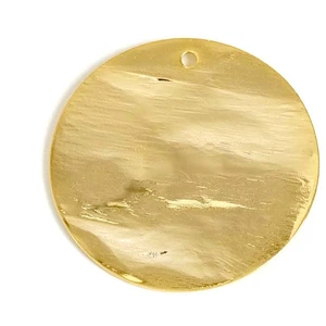 Perles Corner Pendentif Martelé Doré à l'or fin 24K 30 mm
