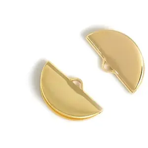 Perles Corner Embout de Ruban 20 mm Doré à l'or fin 24K - 2 pcs Courbe