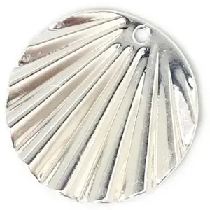 Perles Corner Pendentif Rond Ondulé Argenté 925 - 2 pcsVendu parscrapmalin