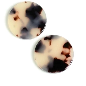 Perles Corner Pendentif Rond 20 mm Acétate Beige 4 pcsVendu parscrapmalin