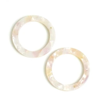 Perles Corner Pendentif Anneau 32 mm Acétate Crème - 2 pcsVendu parscrapmalin