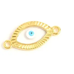 Perles Corner Connecteur  il Émaillé Doré à l'or fin 24K