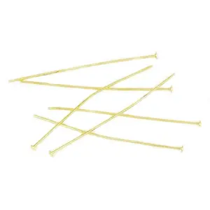 Perles Corner Clou Tête Plate 40 mm Doré à l'or fin 24K - 20 pcs
