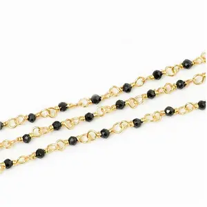 Perles Corner Chaîne Rosaire 25 cm Doré à l'or fin 24K SpinelleVendu parscrapmalin