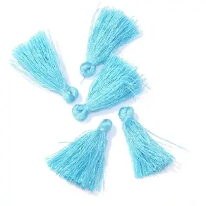 Perles Corner Pompon Gland 30 mm 6 pcs Bleu Ciel