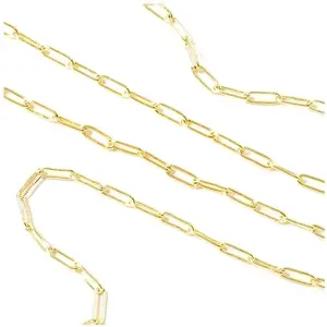 Perles Corner Chaîne à Maillons rectangles 0,5 m Doré à l'or fin 24KVendu parscrapmalin