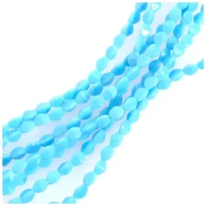 Perles de Bohème sur Fil - Olive Facettée 5 mm Bleu OpaqueVendu parscrapmalin